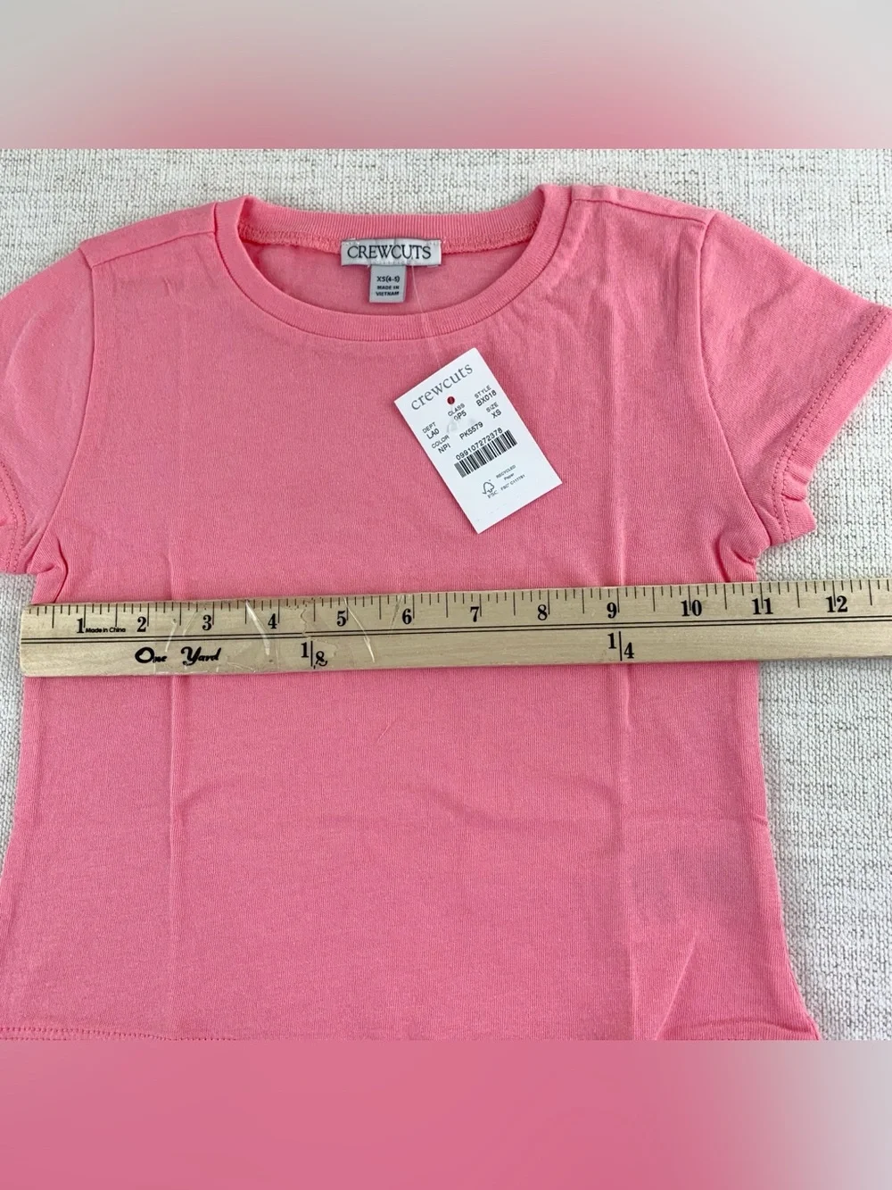Crewcuts new Girls' shrunken T-shirt in vintage jersey short sleeve light weight